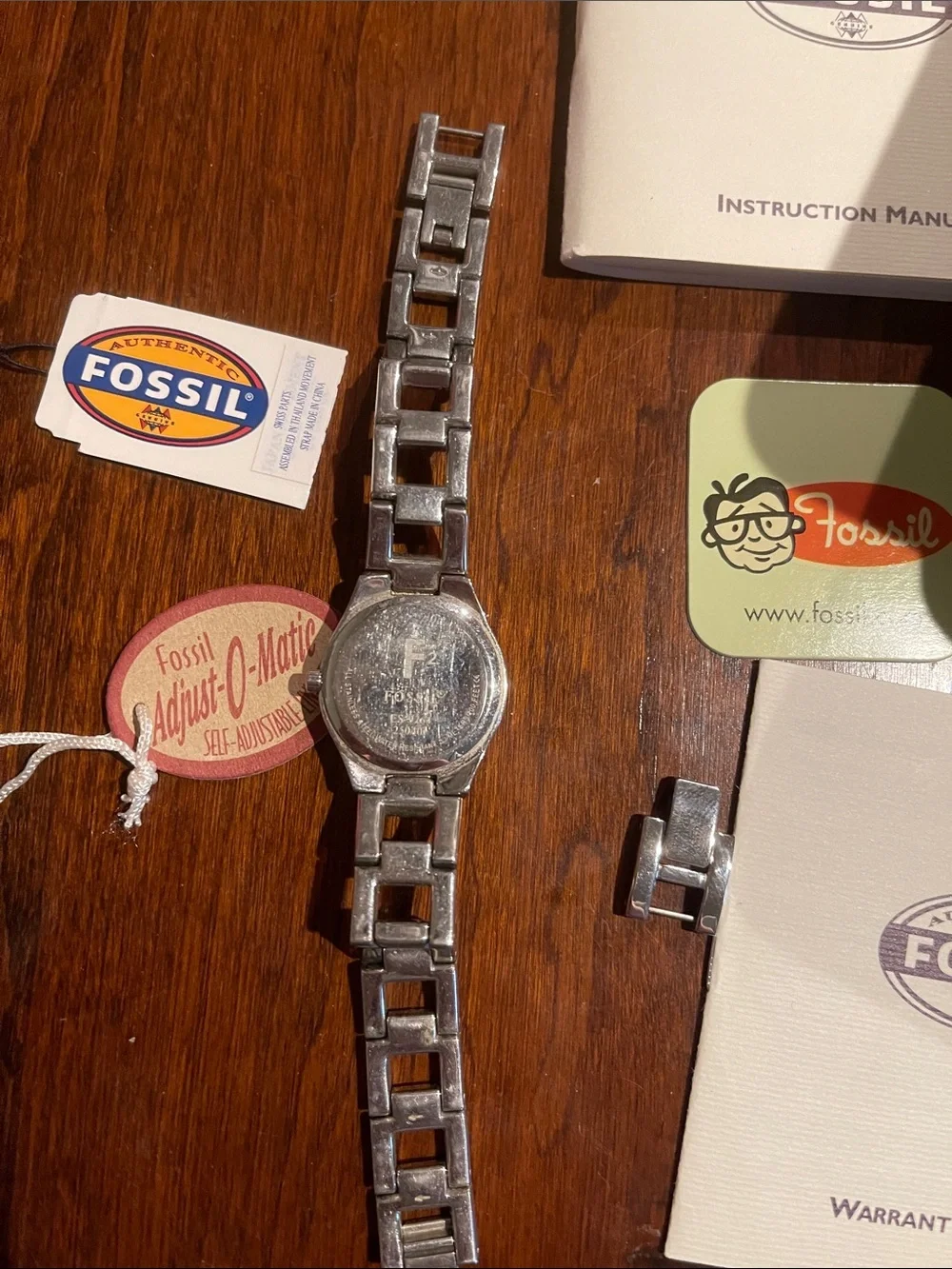 Fossil Silver Bracelet Watch with Pink Dial